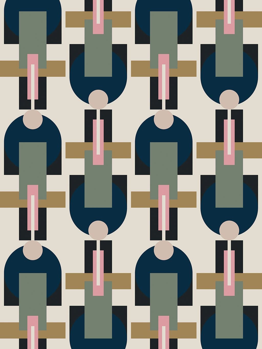 Jupiter10 geometric mid-century modern wallpaper Amsterdam