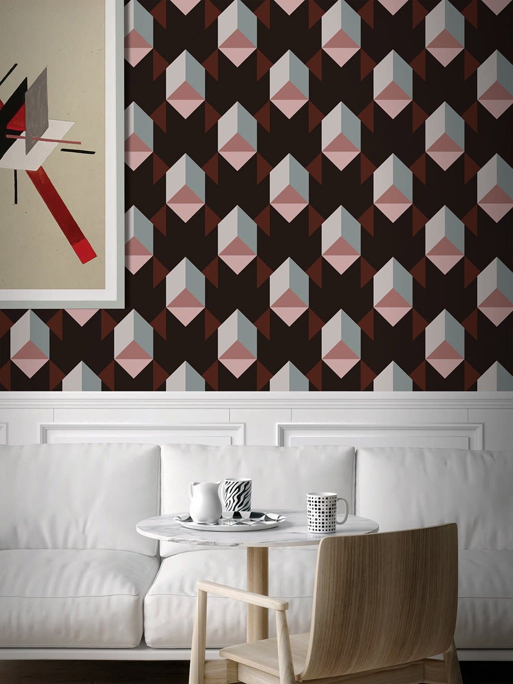 Jupiter10 geometric mid-century modern wallpaper Ankara