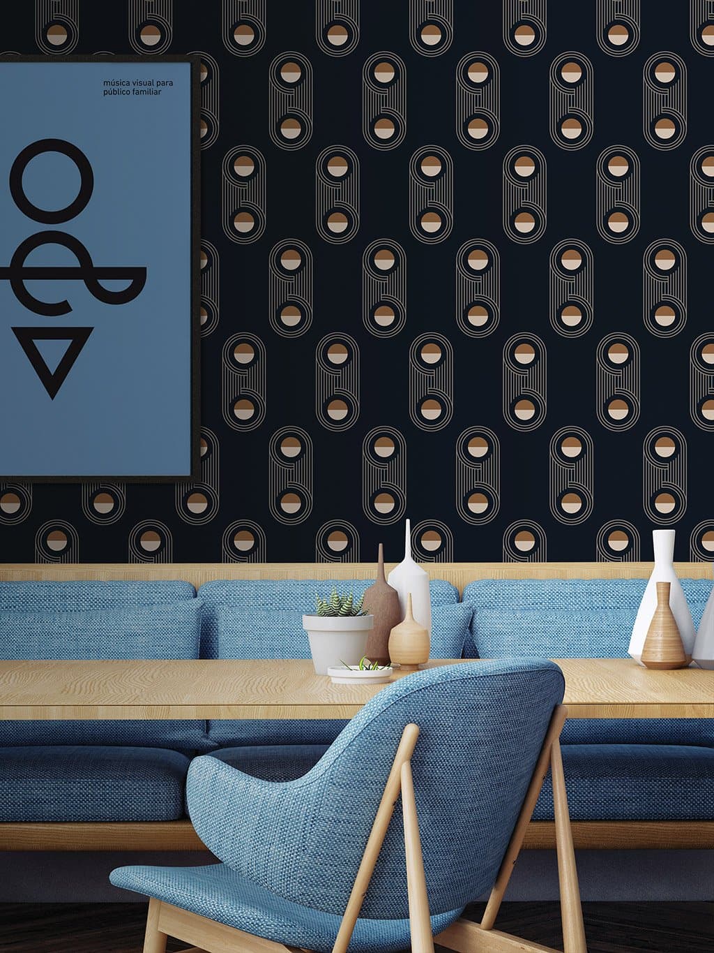 Jupiter10 geometric mid-century modern wallpaper Atlanta