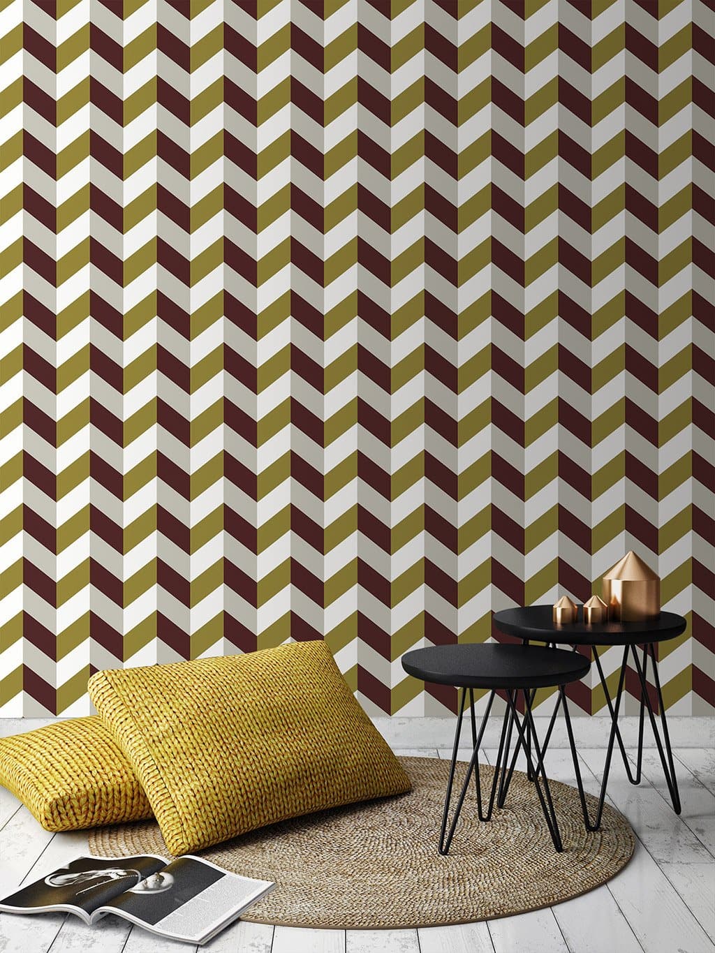 Jupiter10 geometric mid-century modern wallpaper Bruges