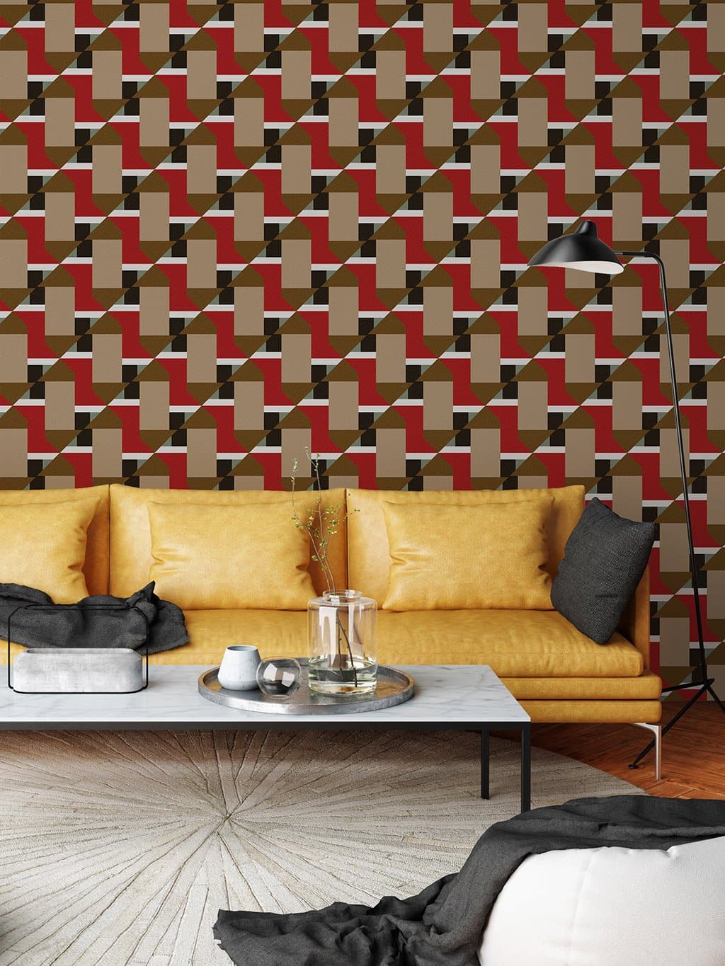 Jupiter10 geometric mid-century modern wallpaper Budapest