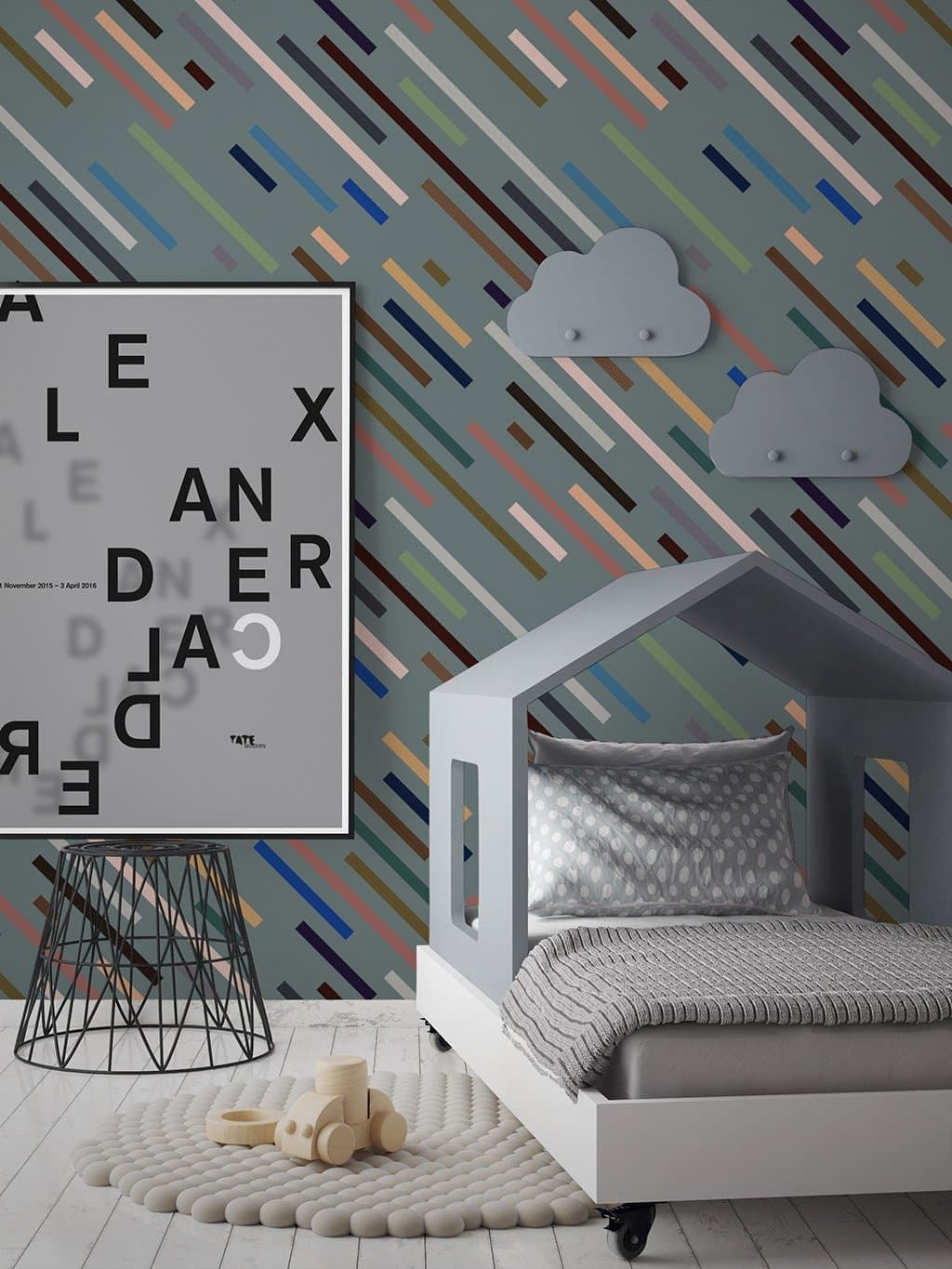 Jupiter10 geometric mid-century modern wallpaper Copenhagen