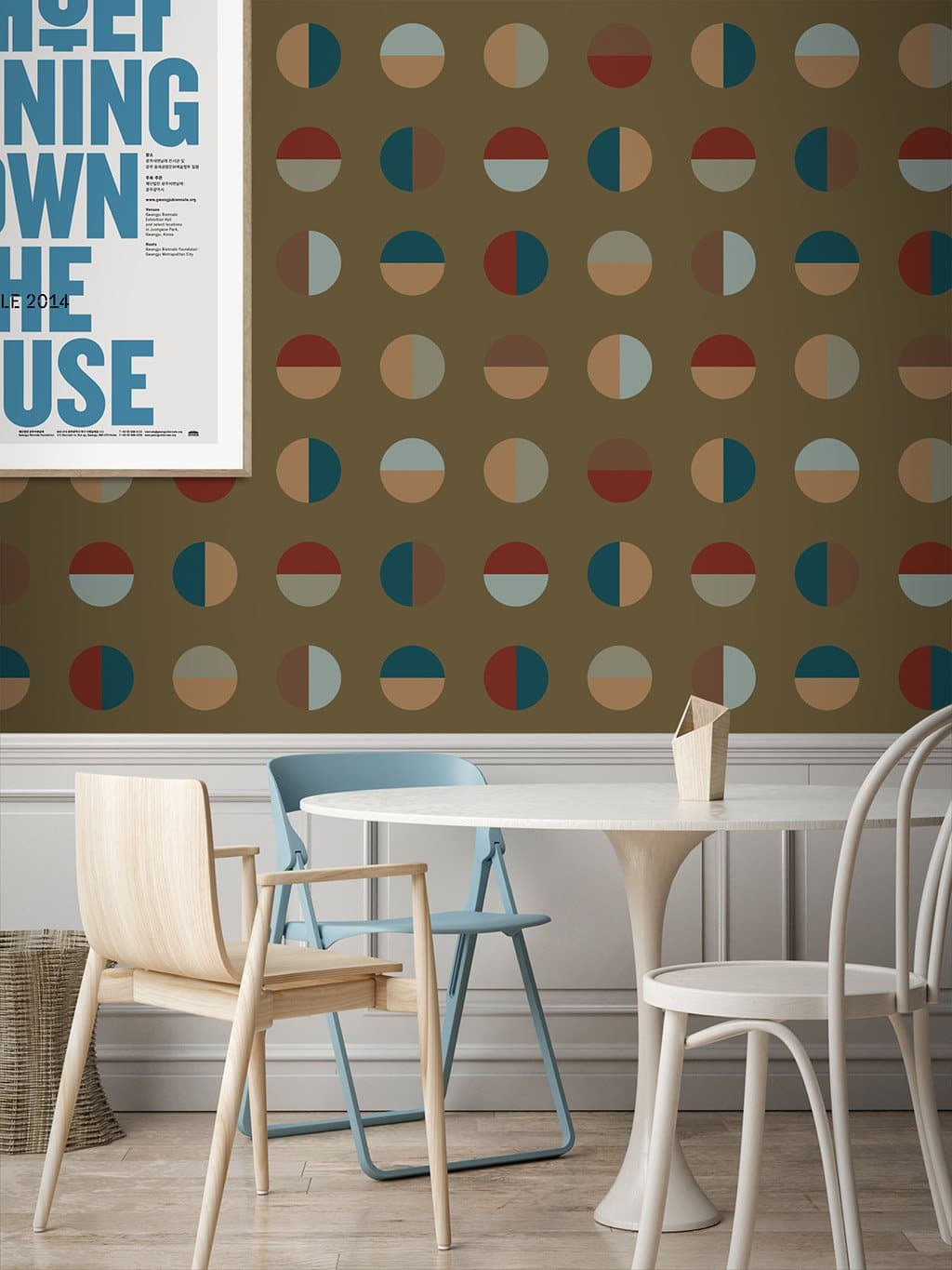 Jupiter10 geometric mid-century modern wallpaper Dakar