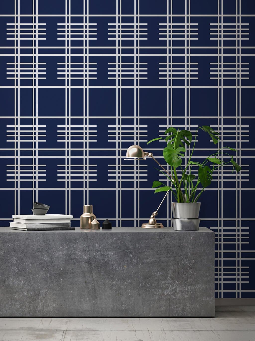 Jupiter10 geometric mid-century modern wallpaper Delft