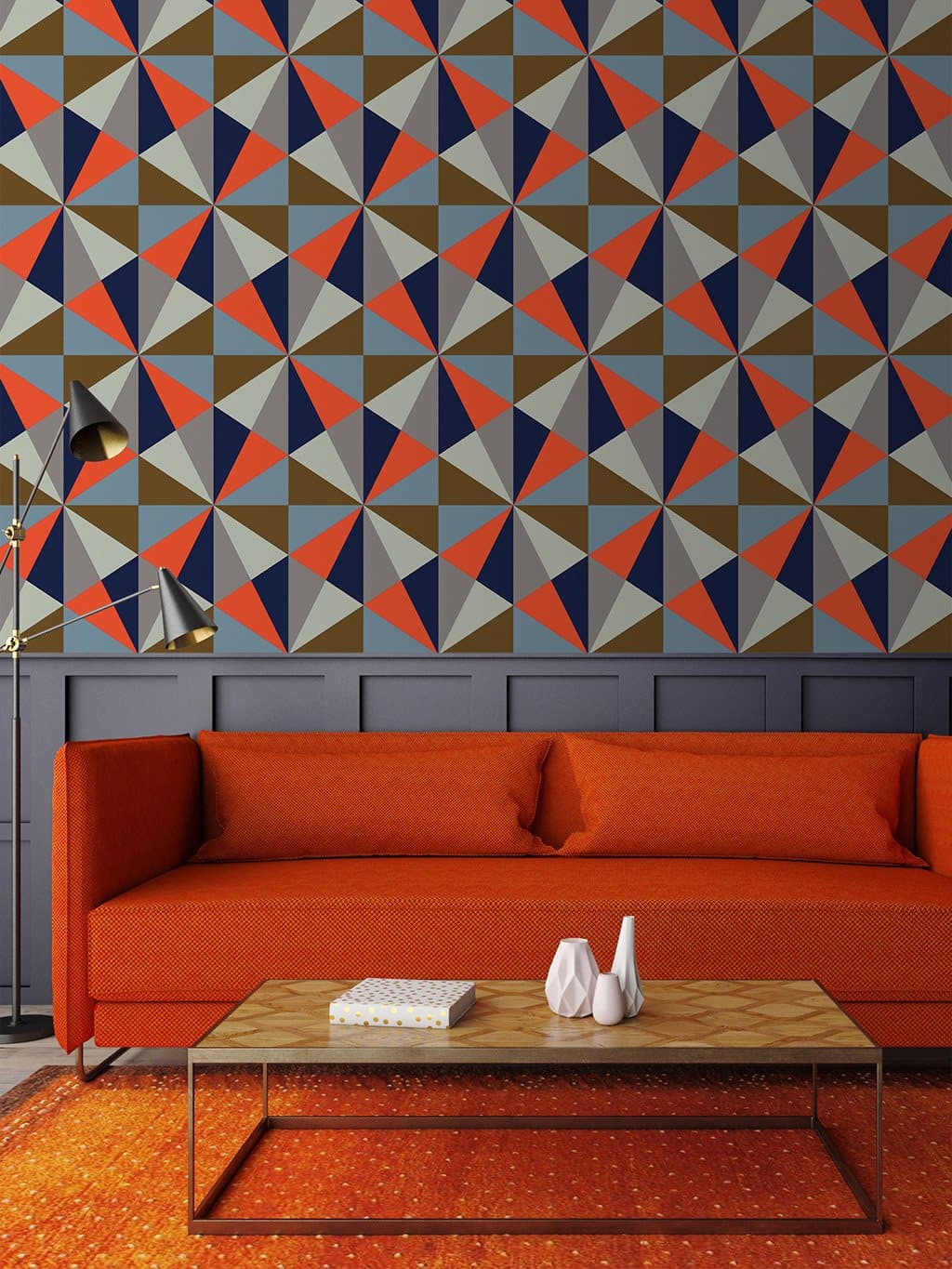 Jupiter10 geometric mid-century modern wallpaper Doha