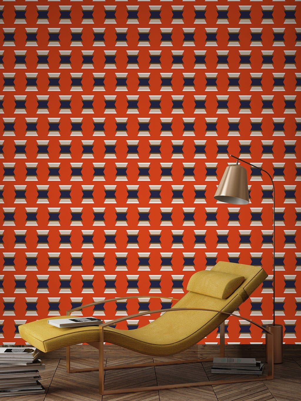 Jupiter10 geometric mid-century modern wallpaper Fez