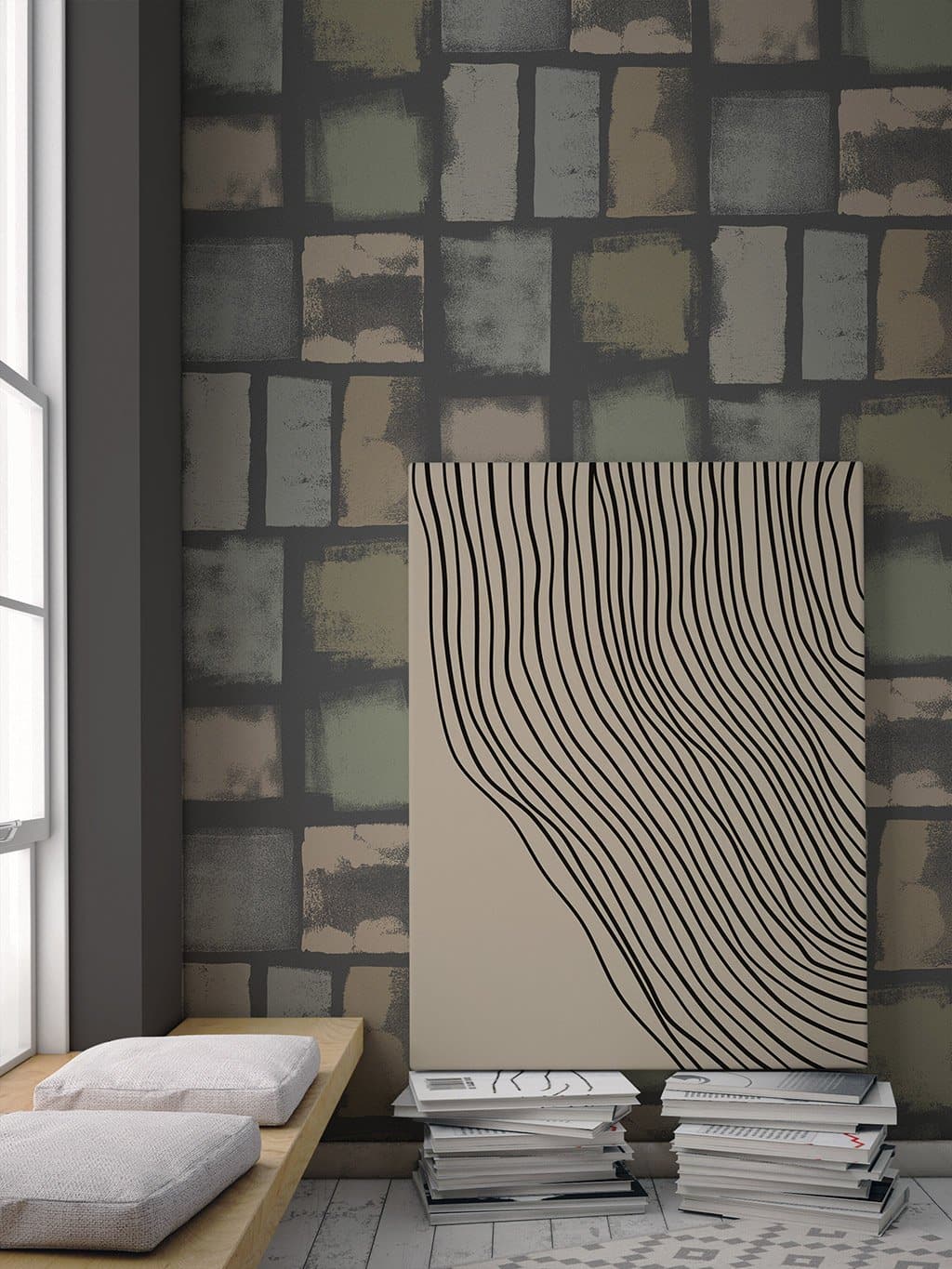 Jupiter10 geometric mid-century modern wallpaper Friedel IV