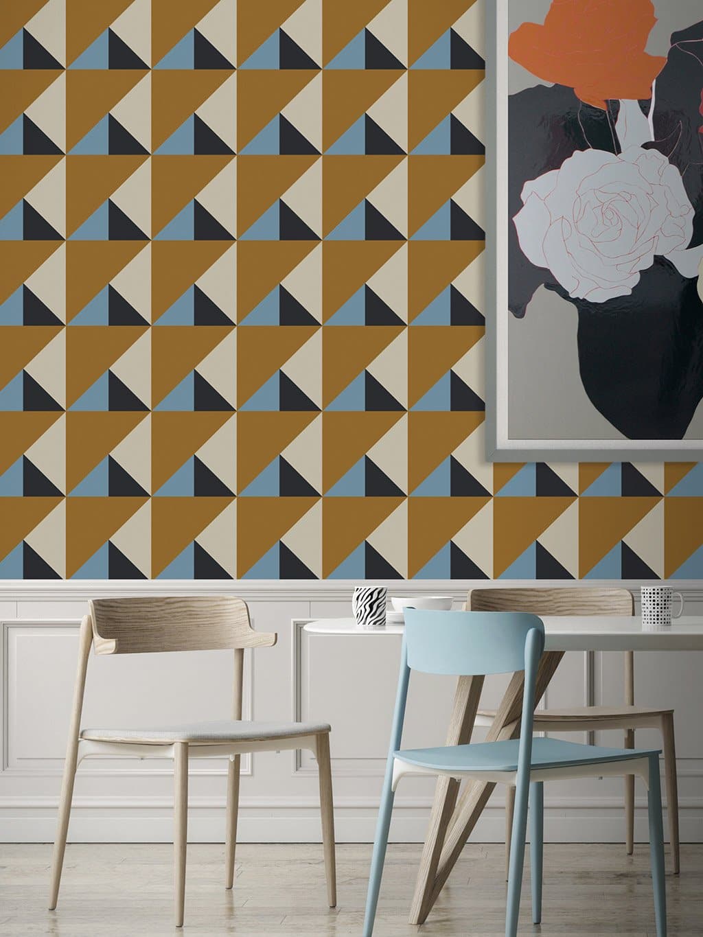 Jupiter10 geometric mid-century modern wallpaper Giza