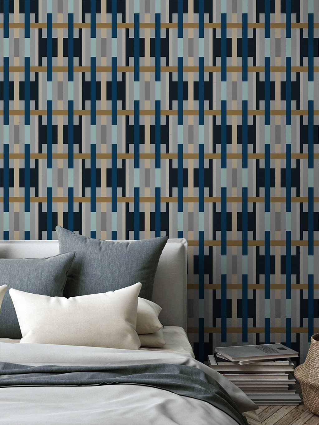 Jupiter10 geometric mid-century modern wallpaper Gstaad