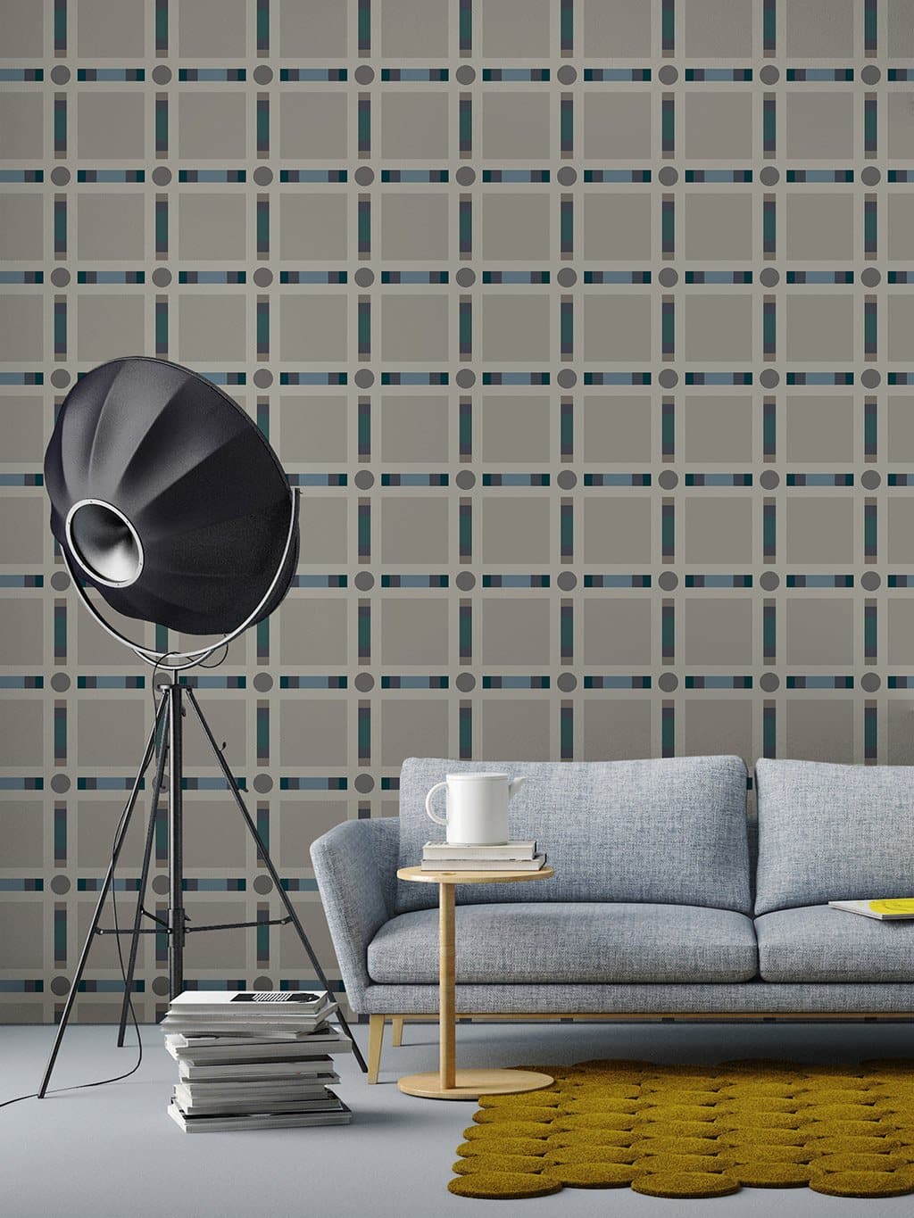 Jupiter10 geometric mid-century modern wallpaper Helsinki