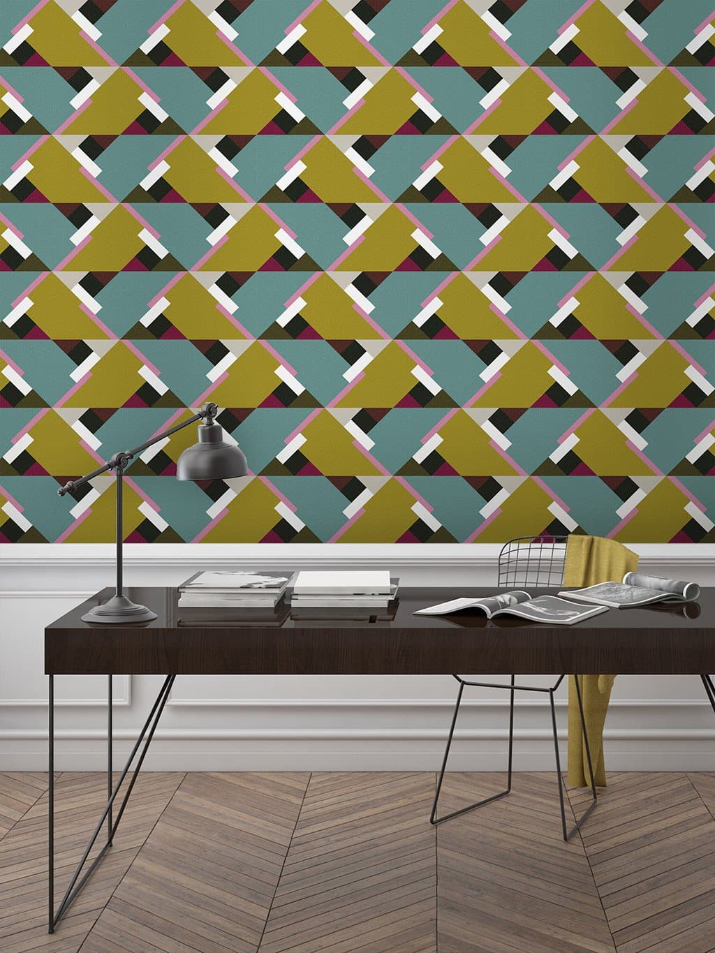 Jupiter10 geometric mid-century modern wallpaper Lima