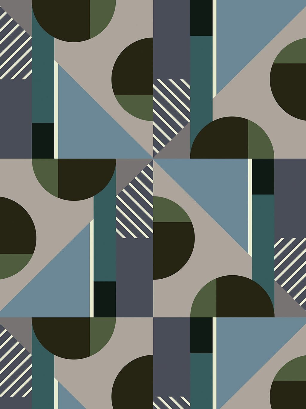 Jupiter10 geometric mid-century modern wallpaper Luanda