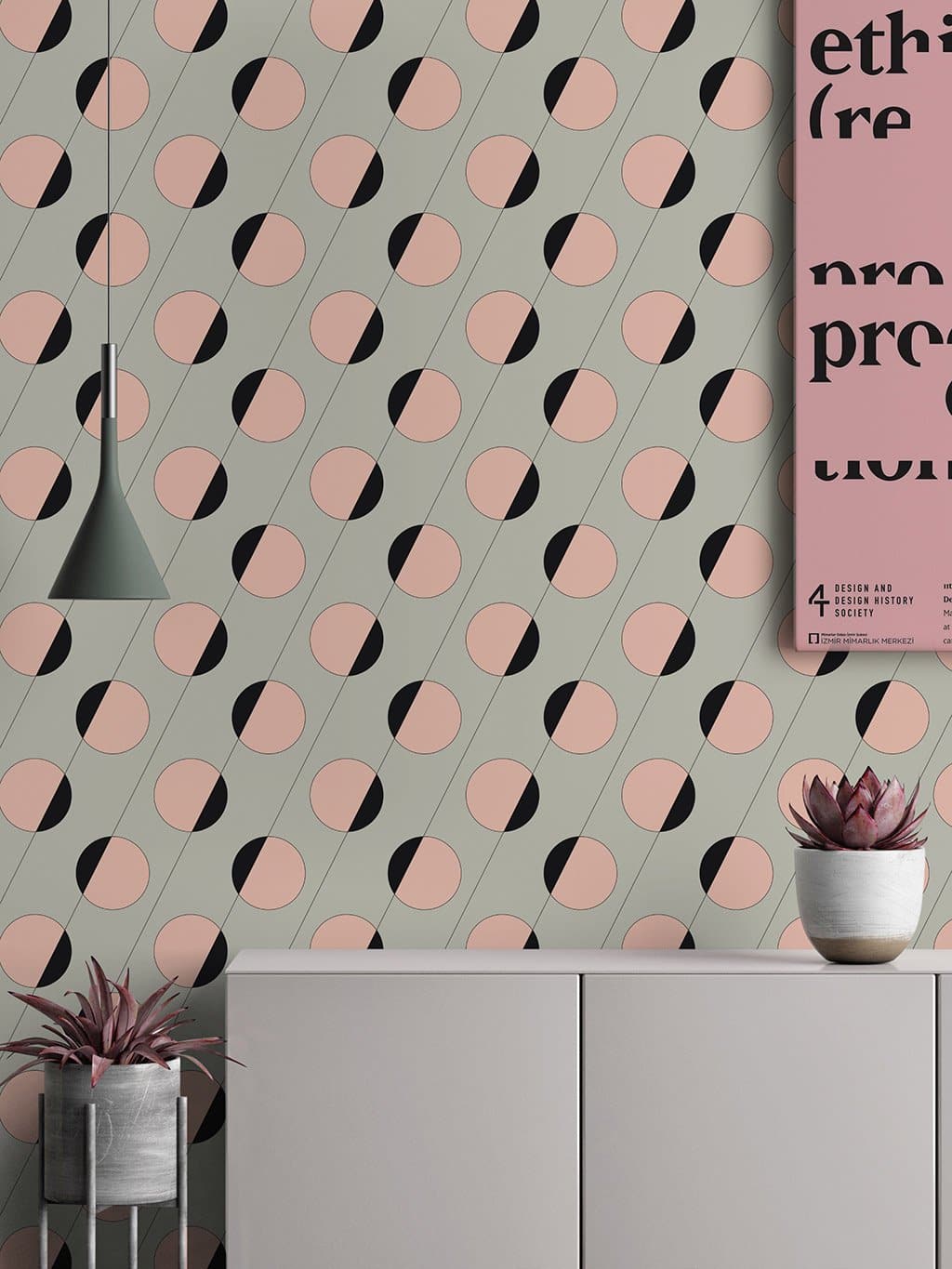 Jupiter10 geometric mid-century modern wallpaper Lyon