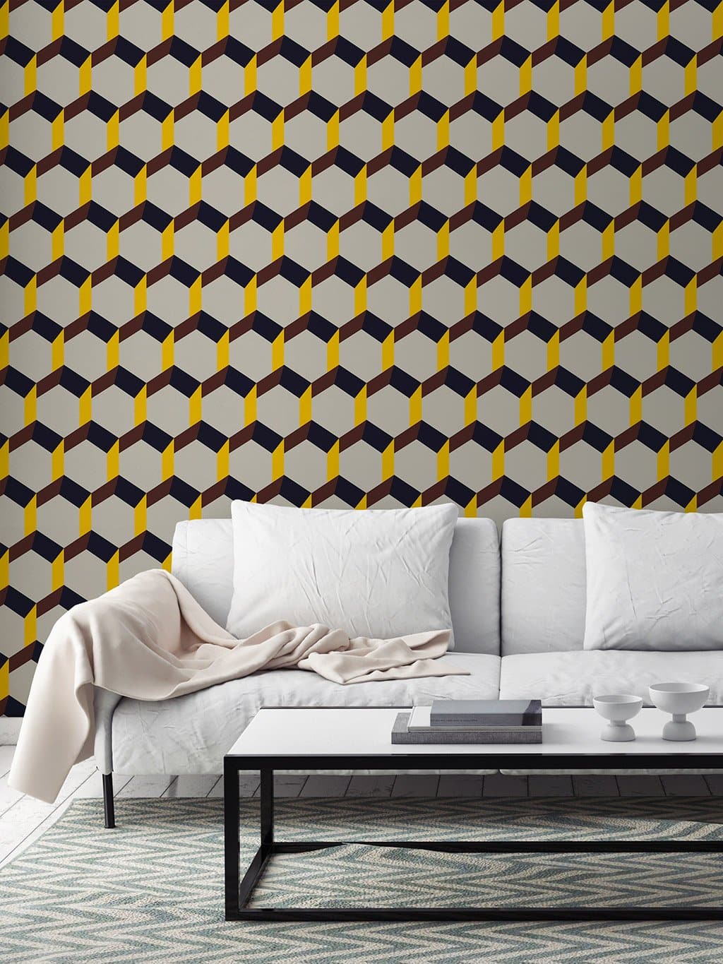 Jupiter10 geometric mid-century modern wallpaper Malmo