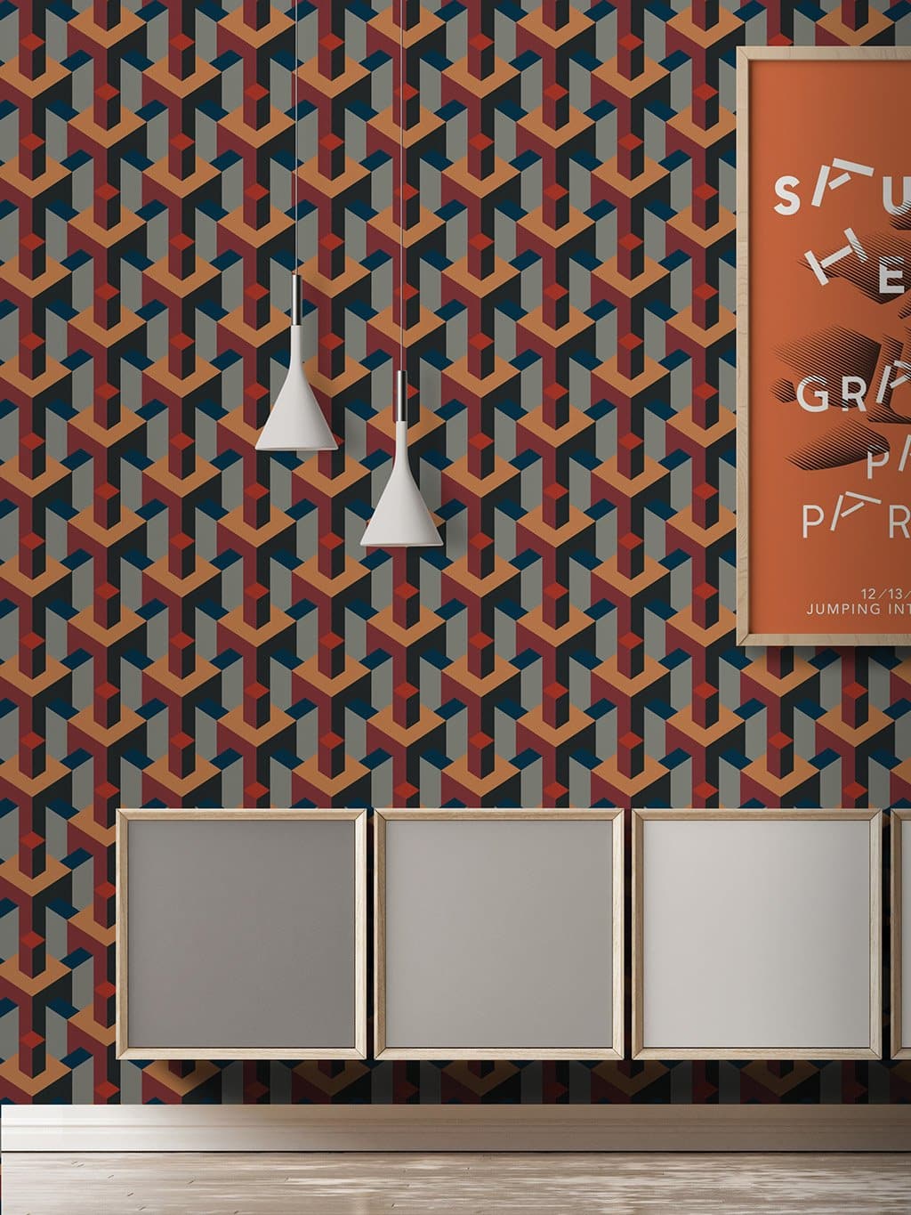 Jupiter10 geometric mid-century modern wallpaper Marrakech