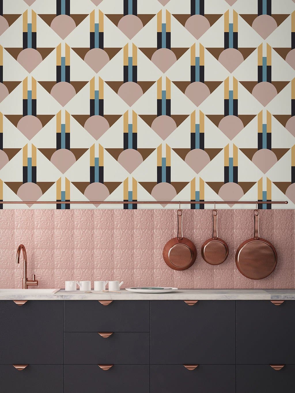 Jupiter10 geometric mid-century modern wallpaper Miami