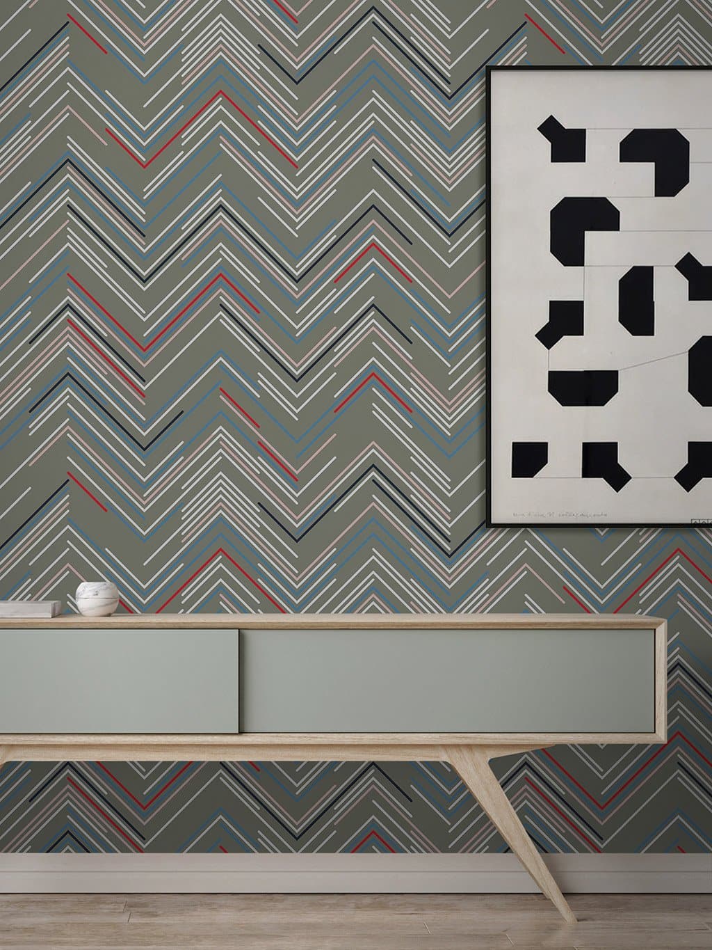 Jupiter10 geometric mid-century modern wallpaper Montreal