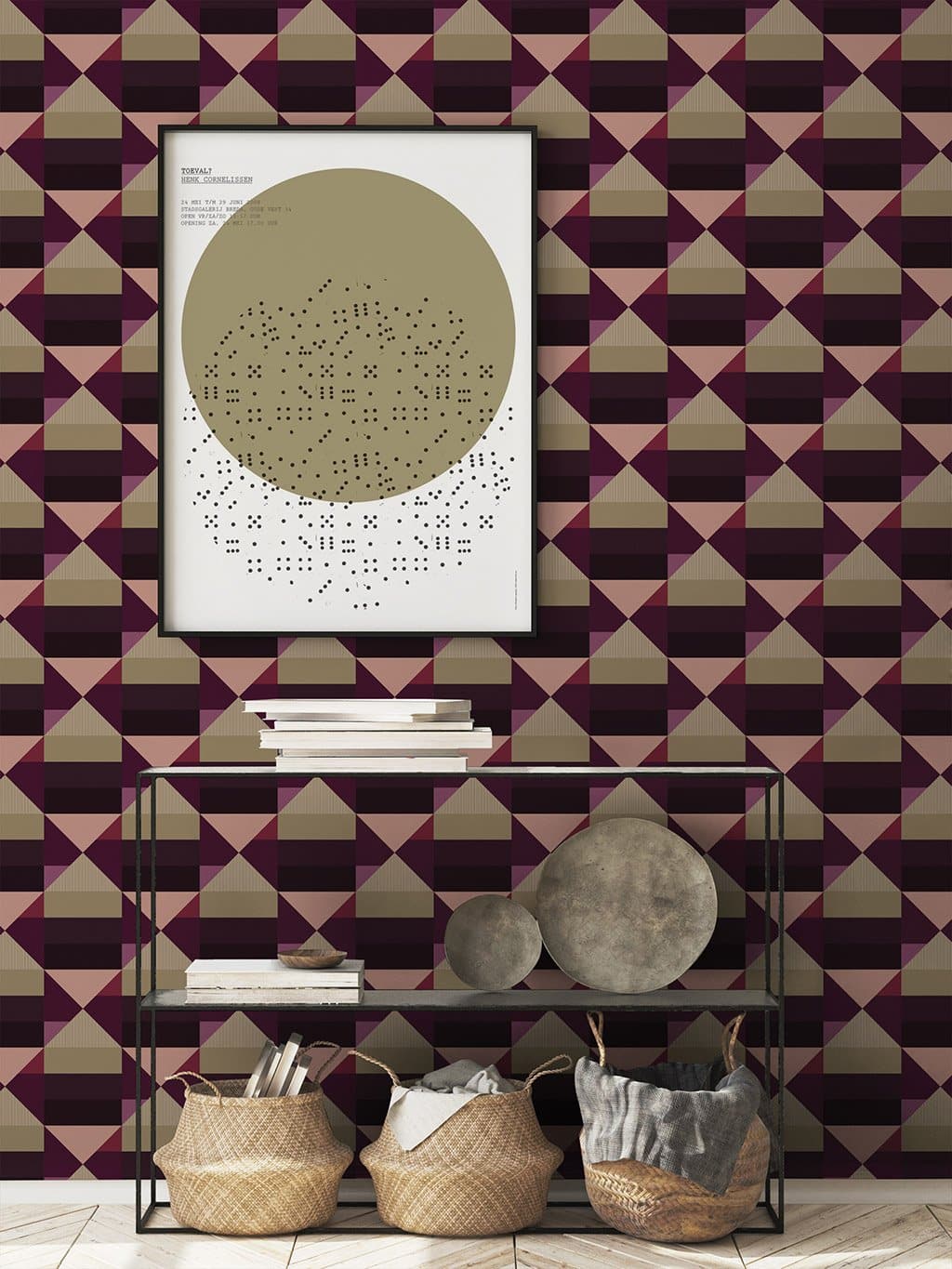 Jupiter10 geometric mid-century modern wallpaper New Delhi