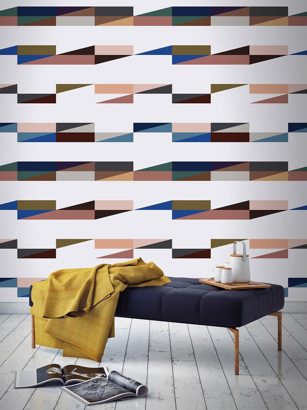 Jupiter10 geometric mid-century modern wallpaper Oslo