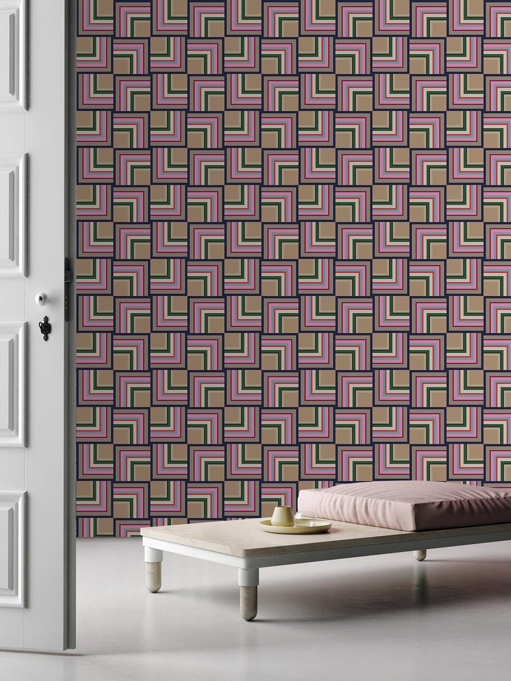 Jupiter10 geometric mid-century modern wallpaper Quito