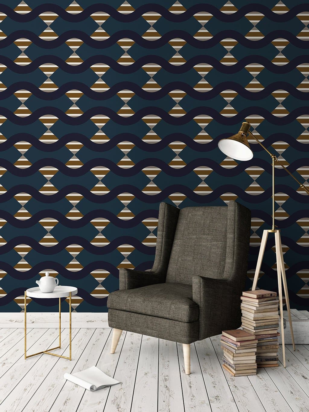 Jupiter10 geometric mid-century modern wallpaper Rio