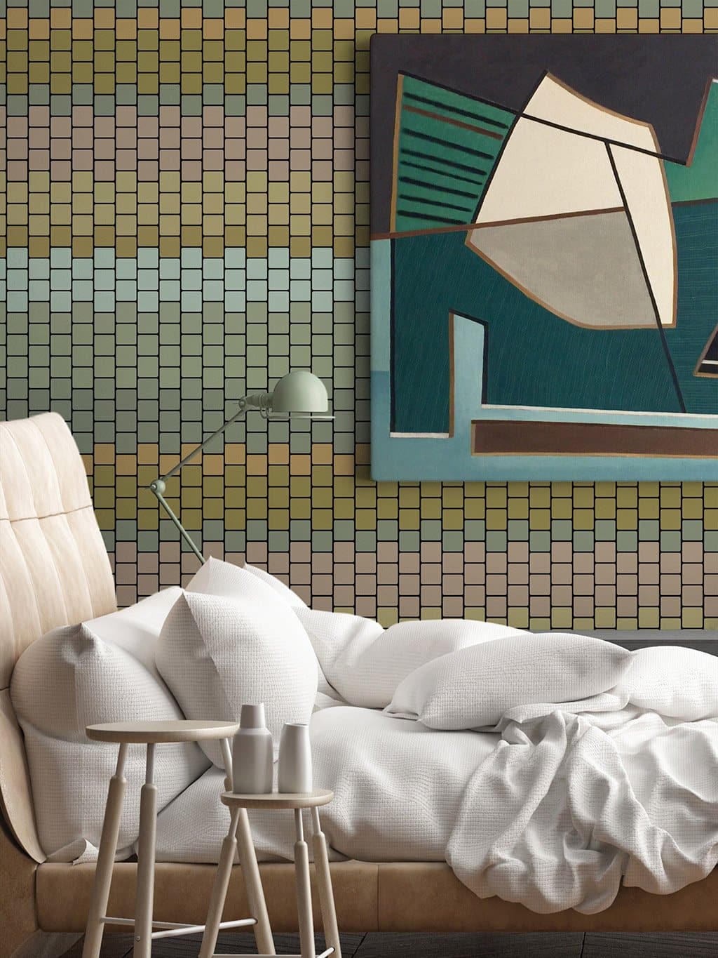 Jupiter10 geometric mid-century modern wallpaper Stella