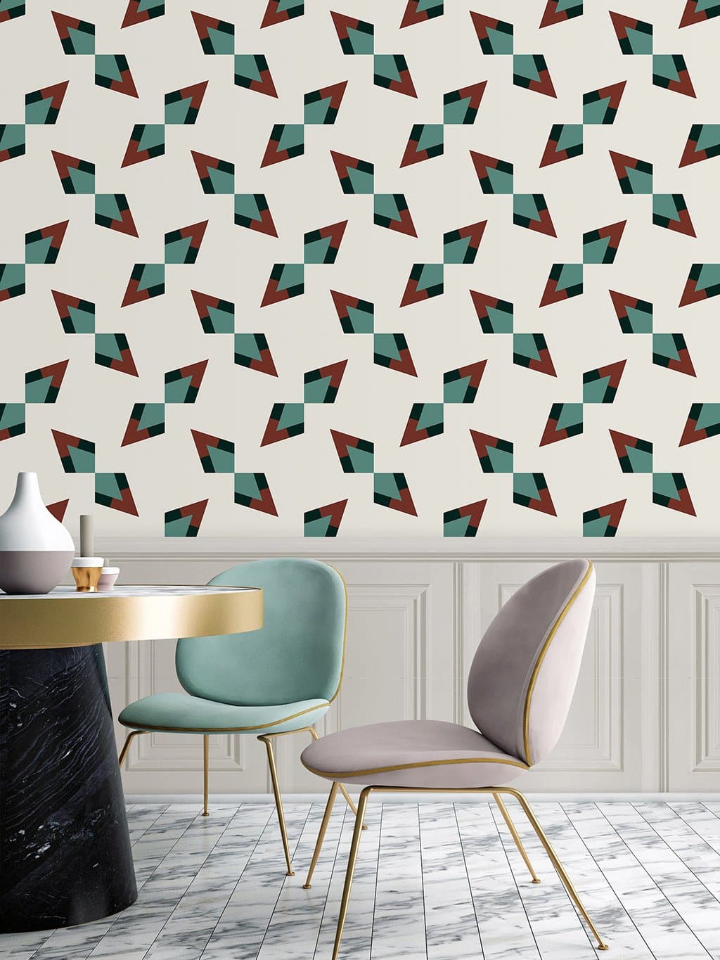 Jupiter10 geometric mid-century modern wallpaper Suva