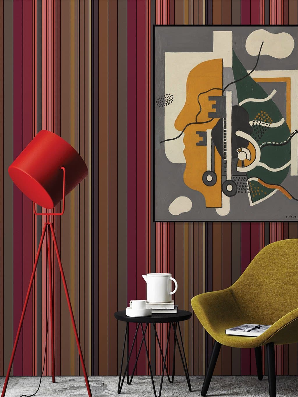 Jupiter10 geometric mid-century modern wallpaper Sybilla