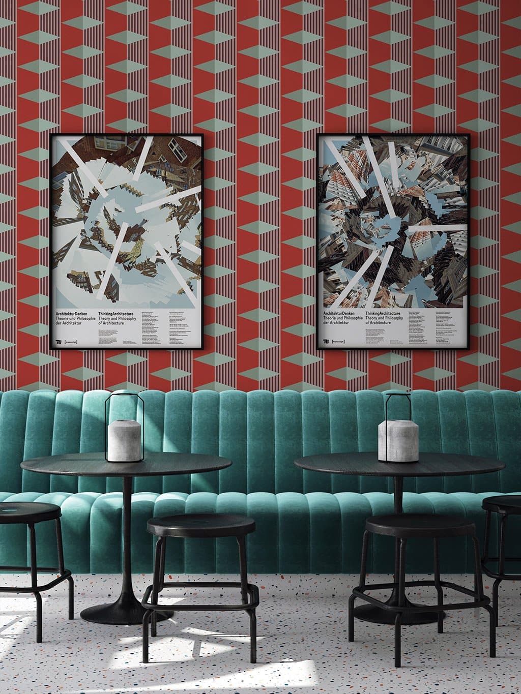 Jupiter10 geometric mid-century modern wallpaper Trieste