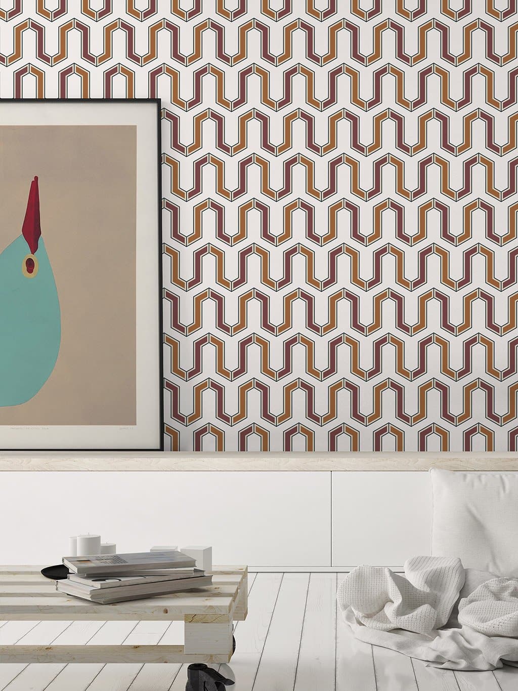 Jupiter10 geometric mid-century modern wallpaper Tunis