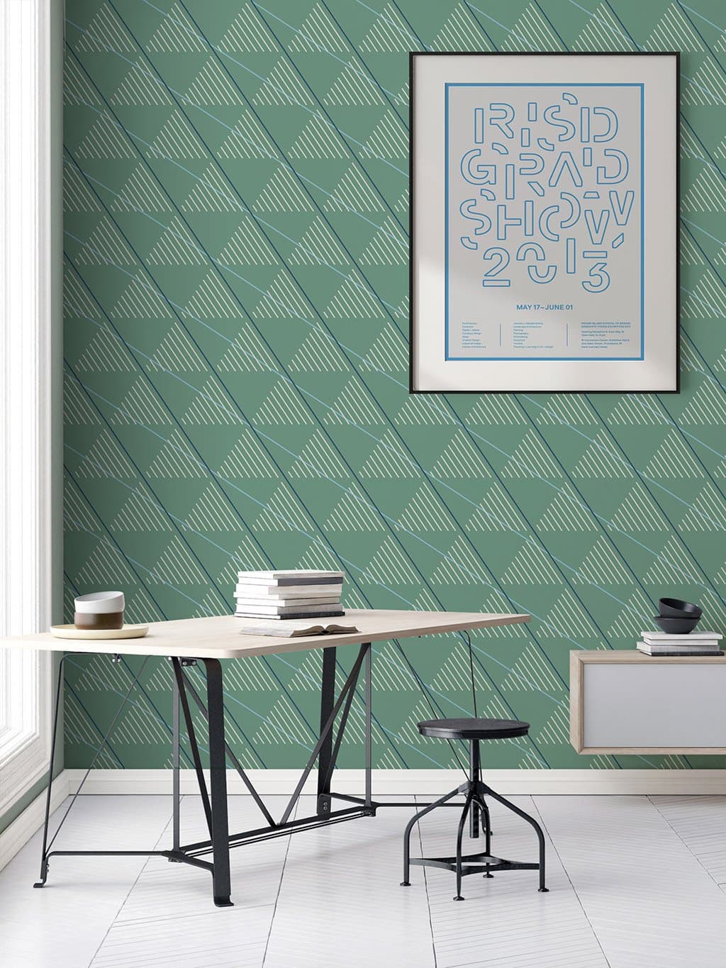 Jupiter10 geometric mid-century modern wallpaper Vilnius