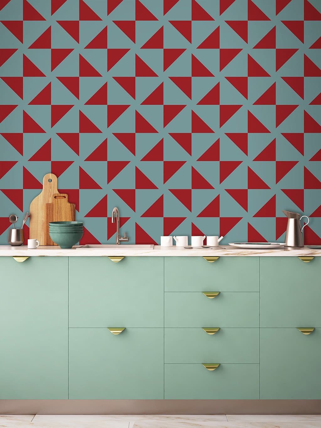 Jupiter10 geometric mid-century modern wallpaper Xian