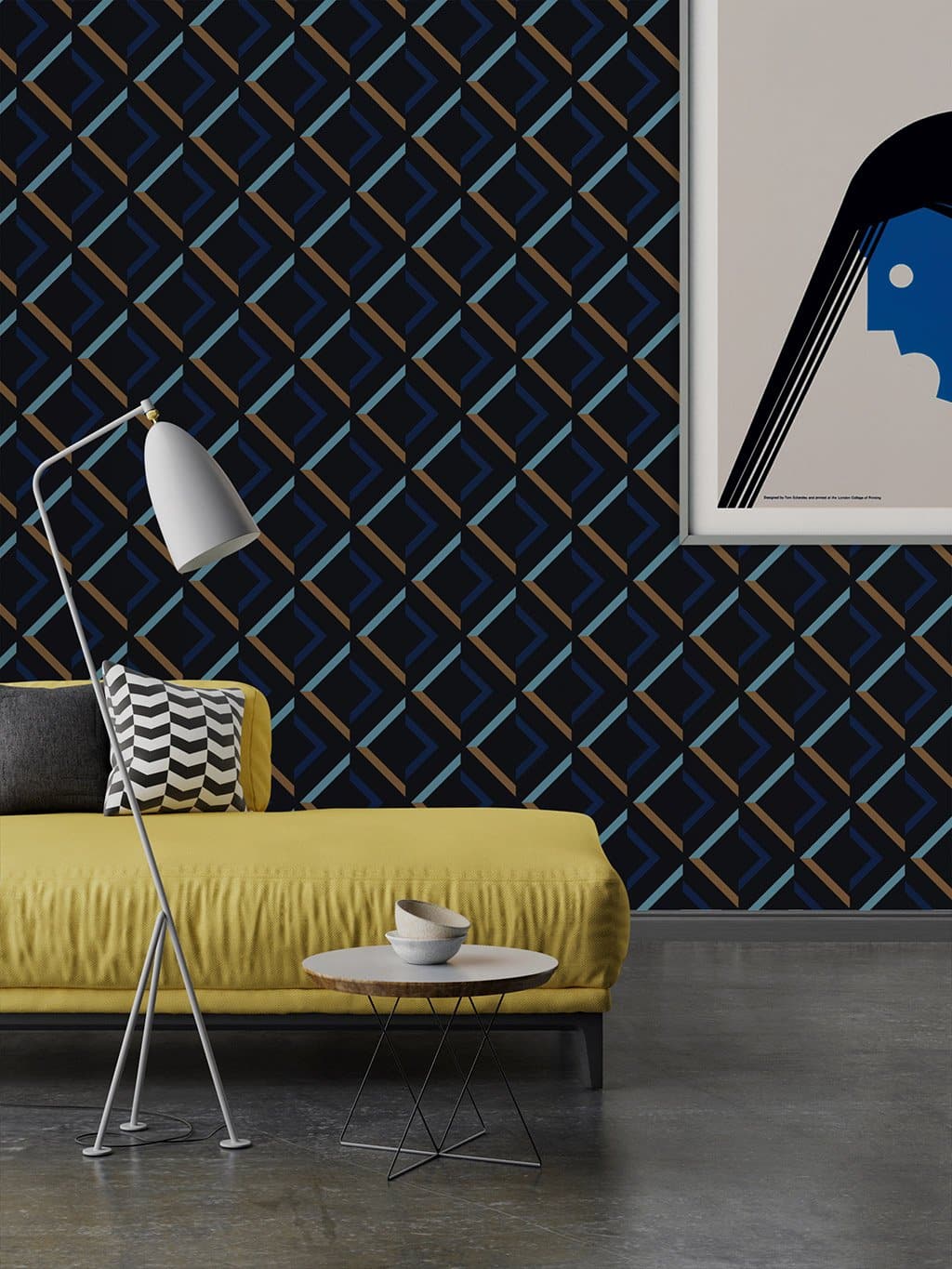 Jupiter10 geometric mid-century modern wallpaper Zurich