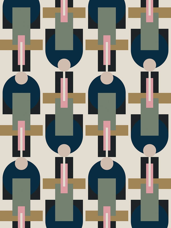 Jupiter10 geometric mid-century modern wallpaper Amsterdam