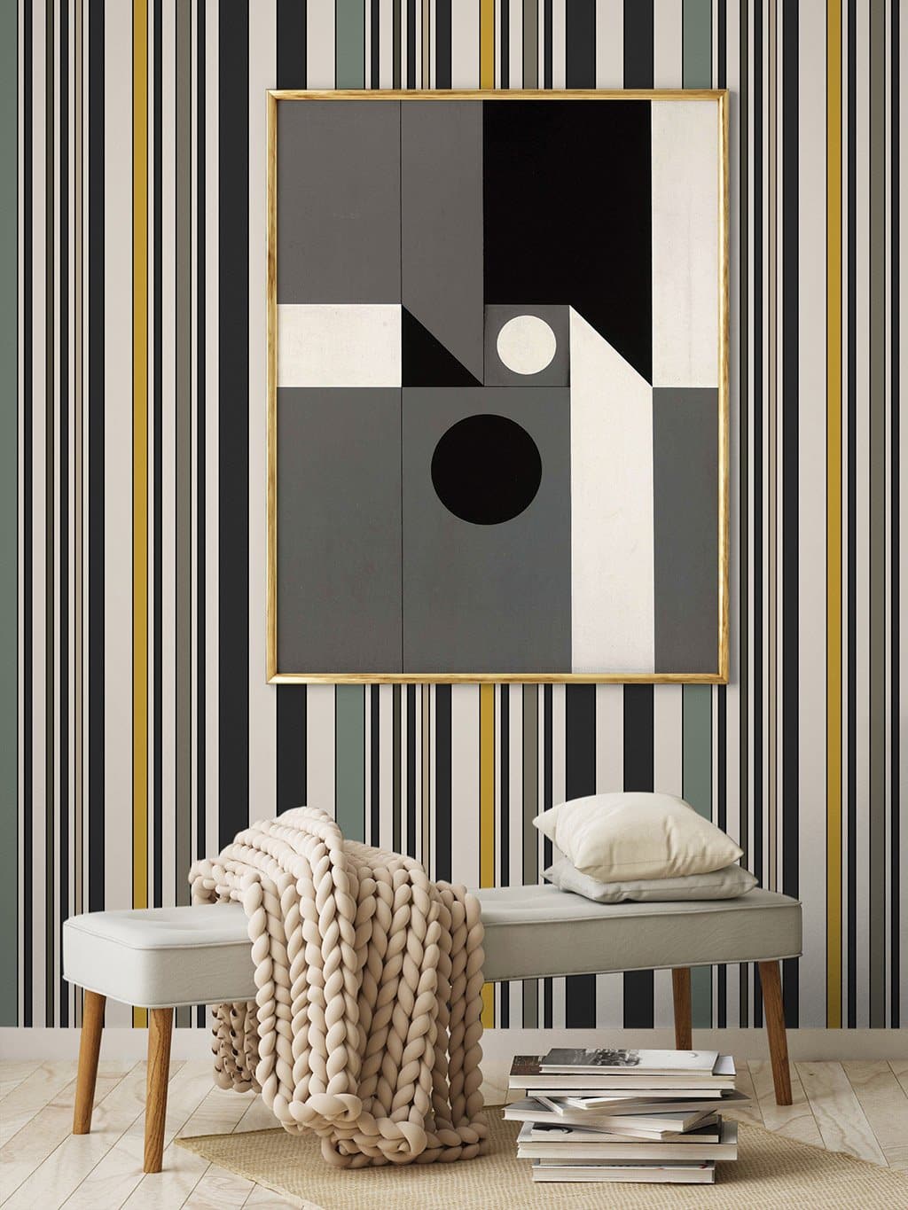 Jupiter10 geometric mid-century modern wallpaper Cecile