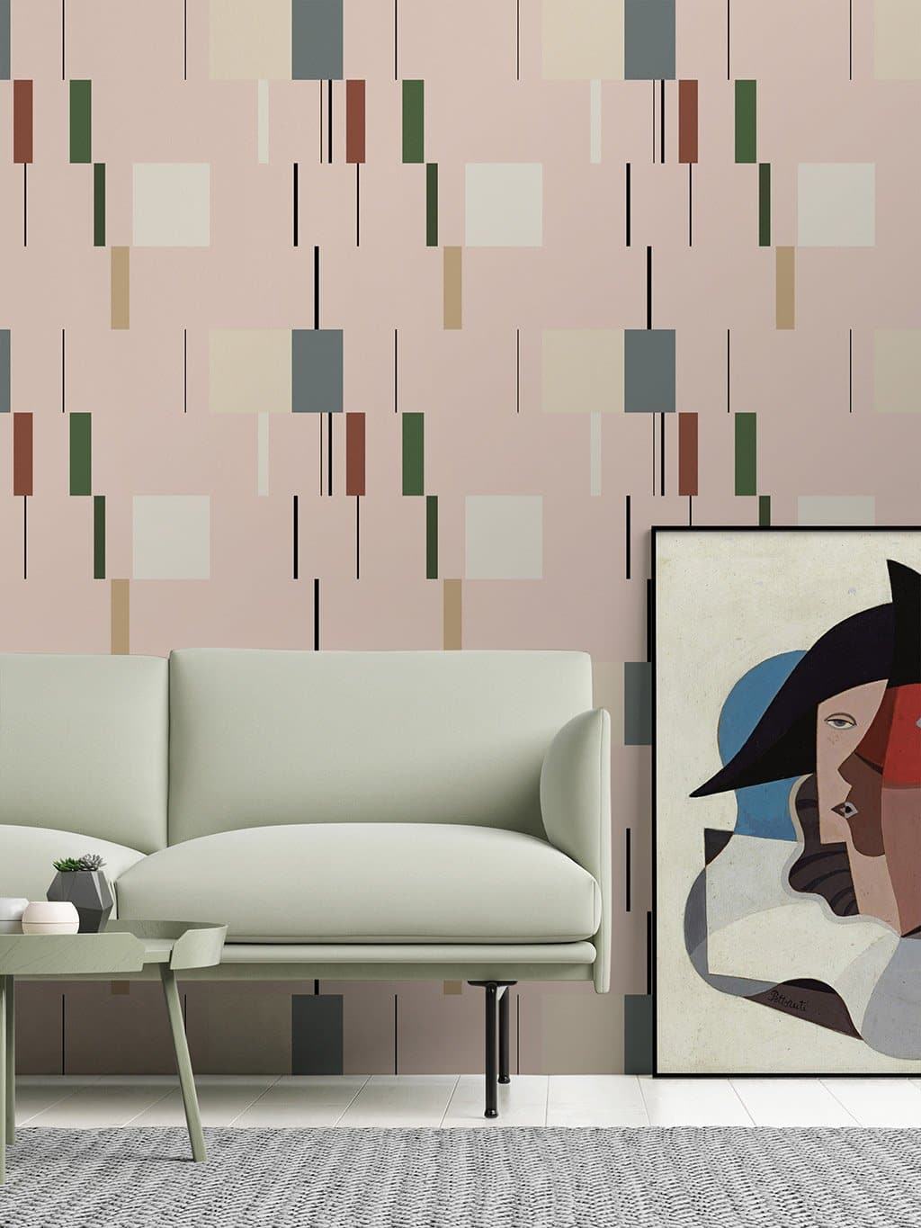 Jupiter10 geometric mid-century modern wallpaper Chloe