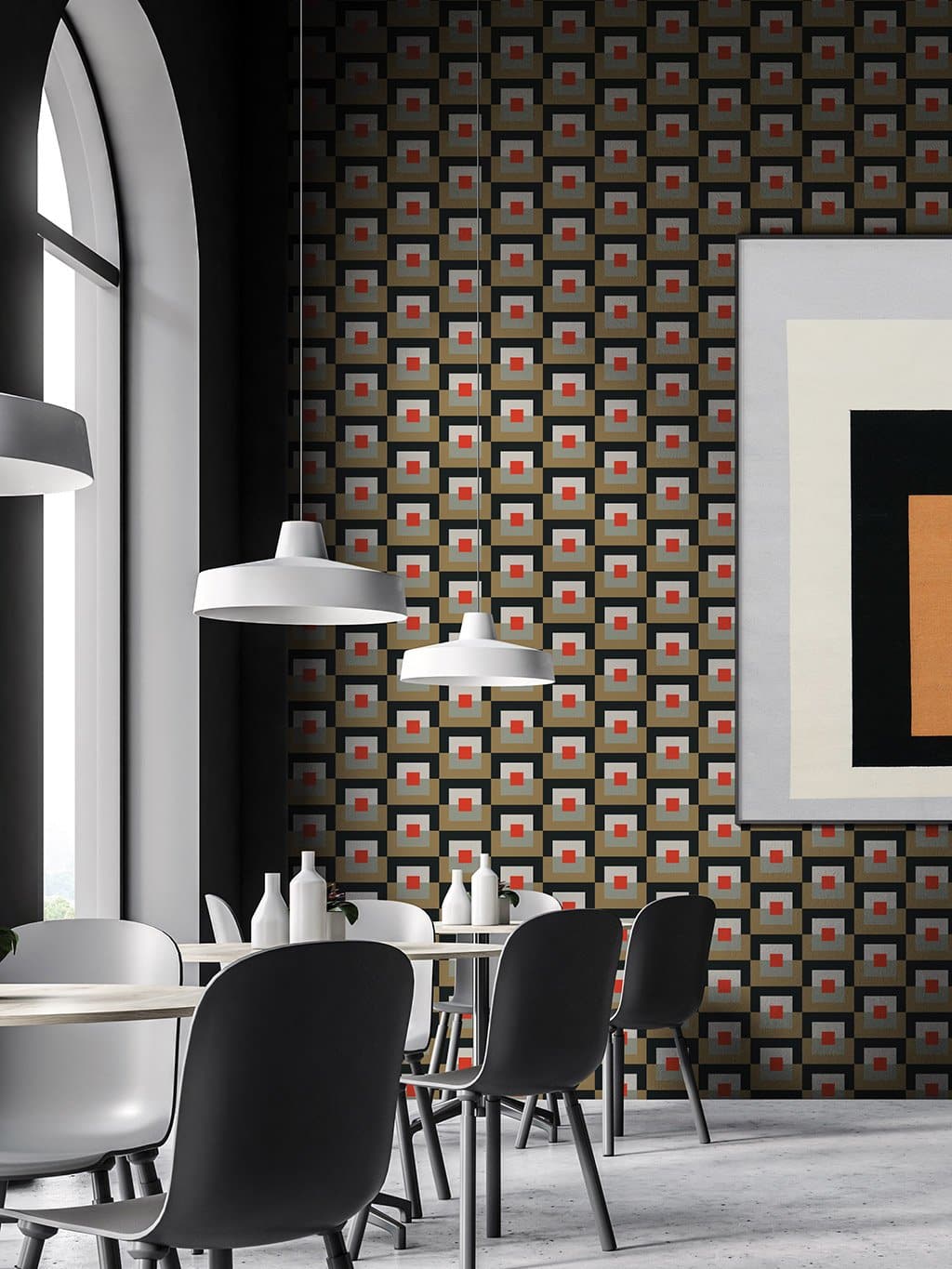 Jupiter10 geometric mid-century modern wallpaper Cordoba