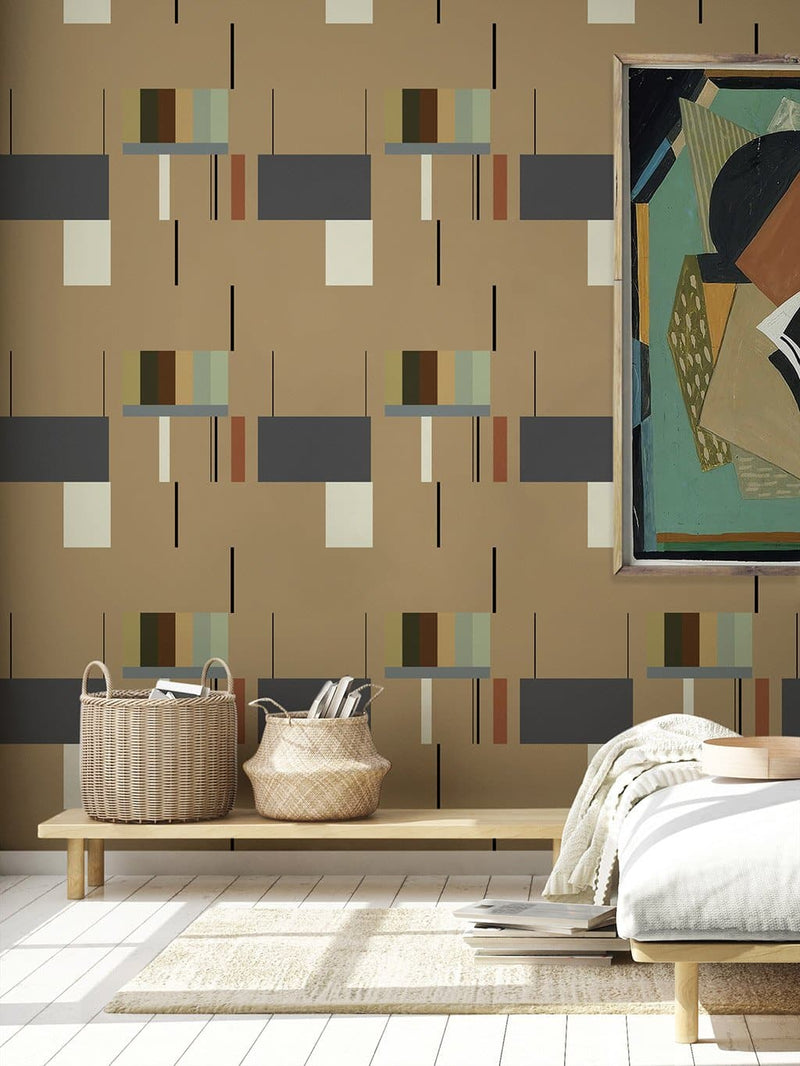 Jupiter10 geometric mid-century modern wallpaper Freya
