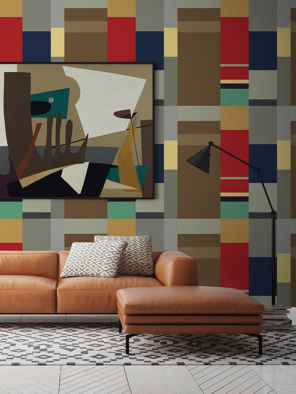 Jupiter10 geometric mid-century modern wallpaper Miles