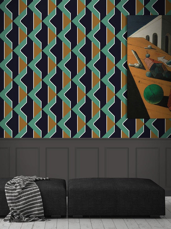 Jupiter10 geometric mid-century modern wallpaper Monza